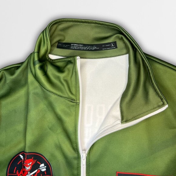 Top Gun Parody Coronado Islanders Track Jacket By Spenglish Green W/ Patches L P - Picture 4 of 5
